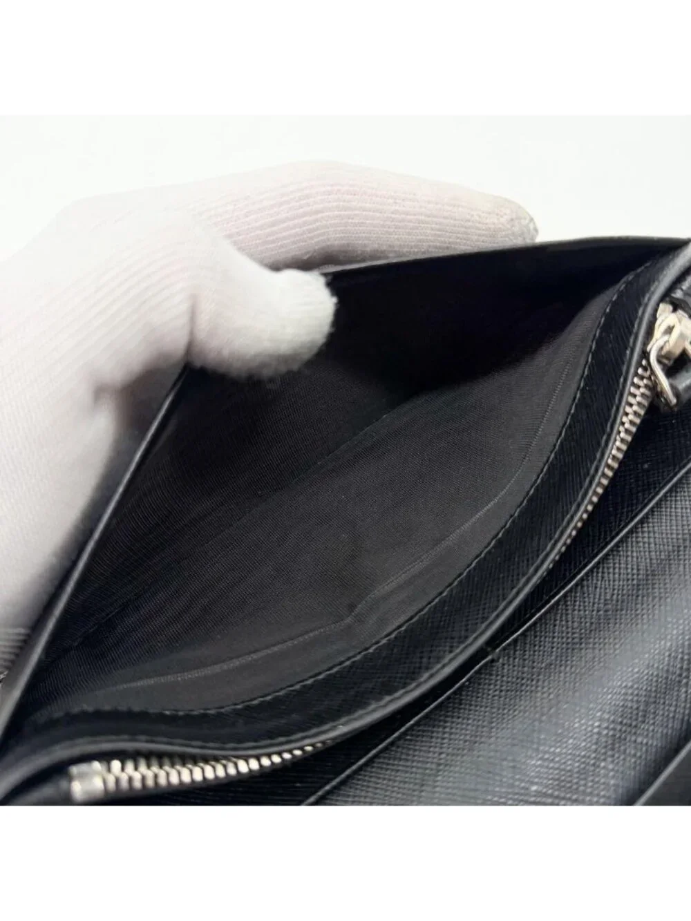 Prada Saffiano Wallet Triangle Logo